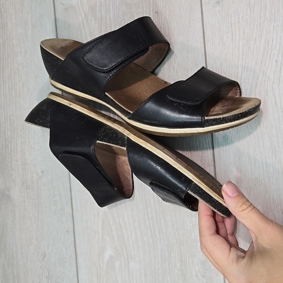 Dansko Women Vienna Leather Hook&loop Wedge Sandals shoes sz 39/8.5-9 - Picture 10 of 13